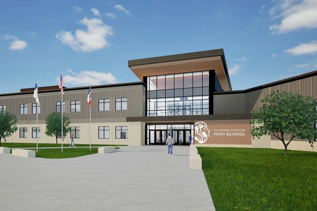 exterior rendering of high school